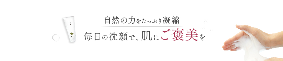 自然の力をたっぷり凝縮 毎日の洗顔で肌にご褒美を